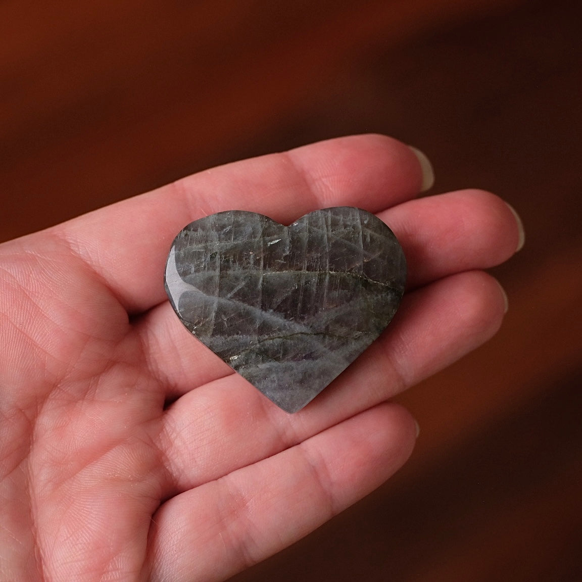 Purple Labradorite Heart | Flashy Labradorite Crystal Heart