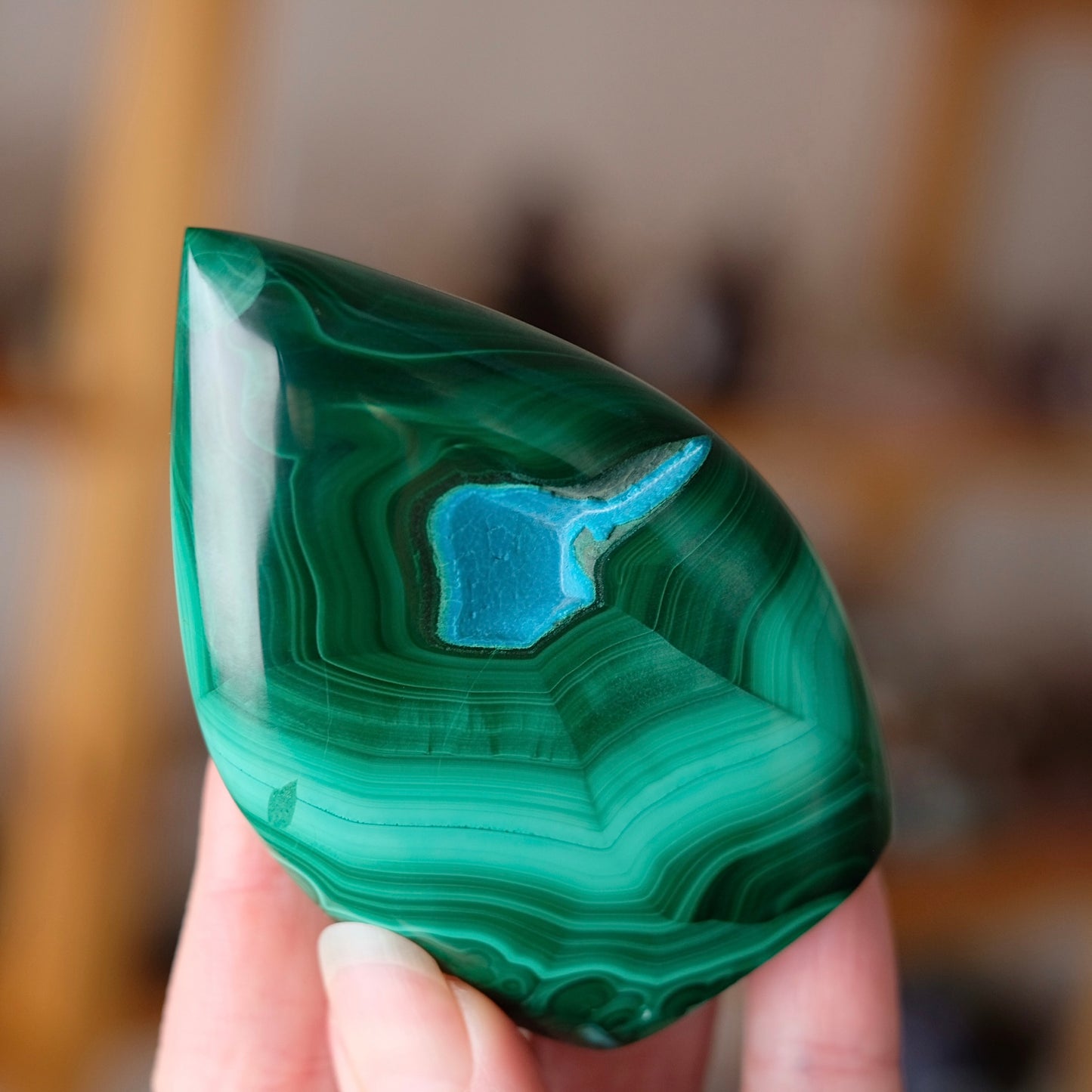 Malachite Chrysocolla Freeform | Malachite Crystal Flame