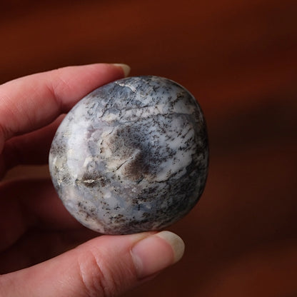 Merlinite Palm Stone | Dendritic Opal Palmstone
