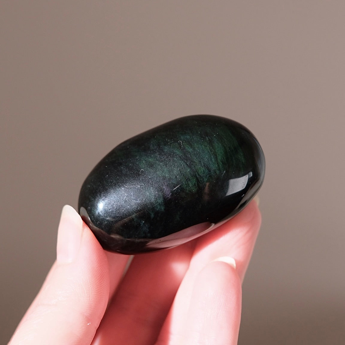 Rainbow Obsidian Palm | Velvet Obsidian Crystal Palmstone