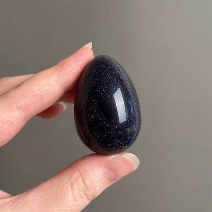 Glittery Blue Goldstone Egg | Goldstone Crystal Egg