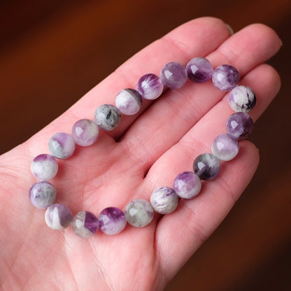 Feather Fluorite Bracelet | Snowflake Fluorite Crystal Bracelet