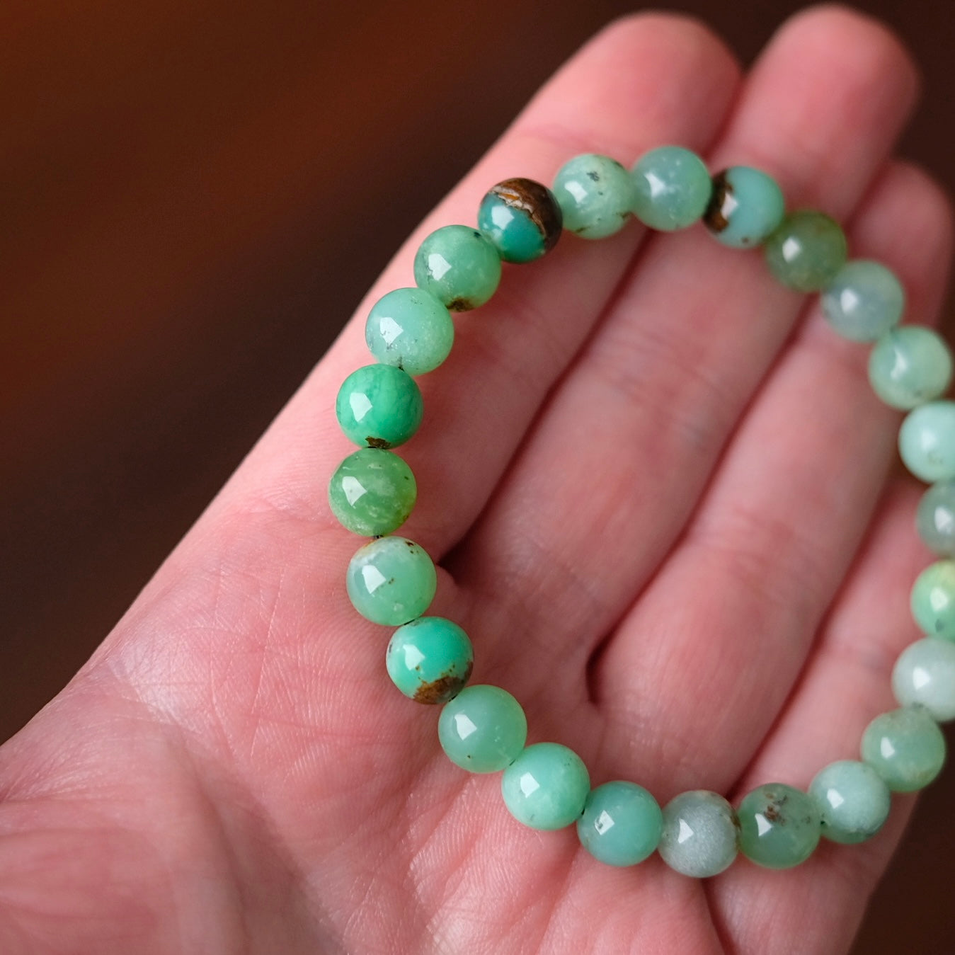 Chrysoprase Bracelet | Green Chrysoprase Crystal Stretch Bracelet