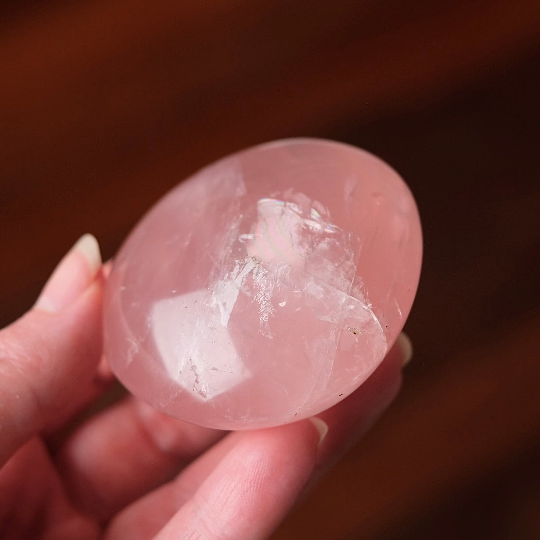 Gemmy Rose Quartz Palm | Rose Quartz Crystal Palmstone