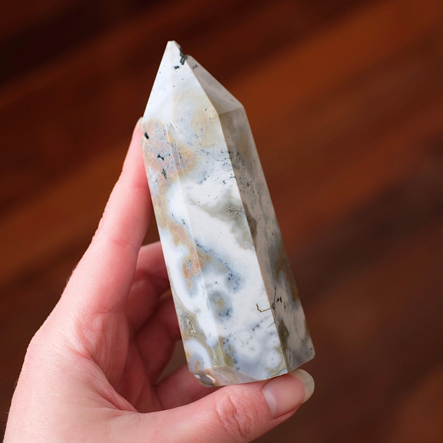 Ocean Jasper Crystal Tower | Orbicular Jasper Point