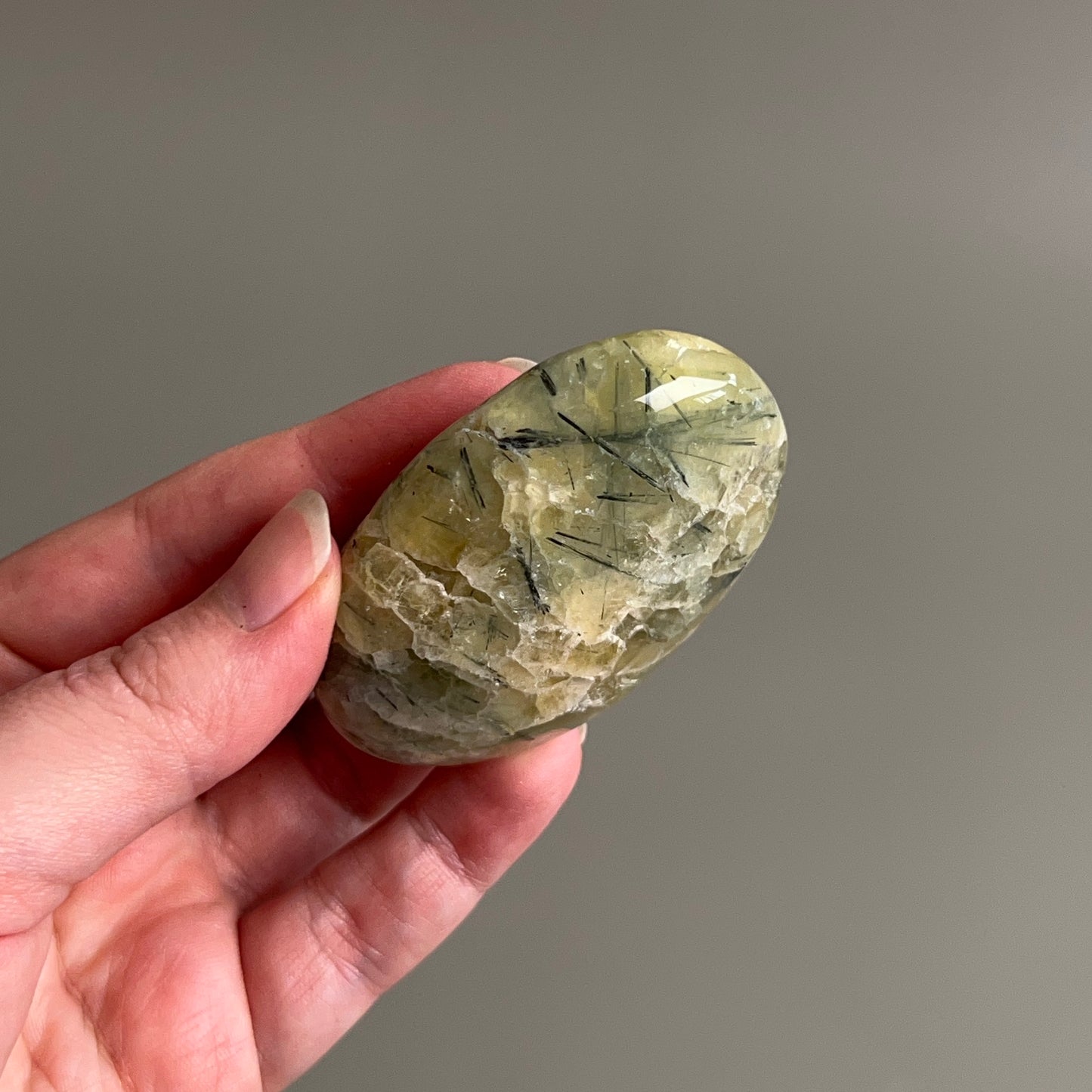 Prehnite Palm | Prehnite & Epidote Crystal Palm