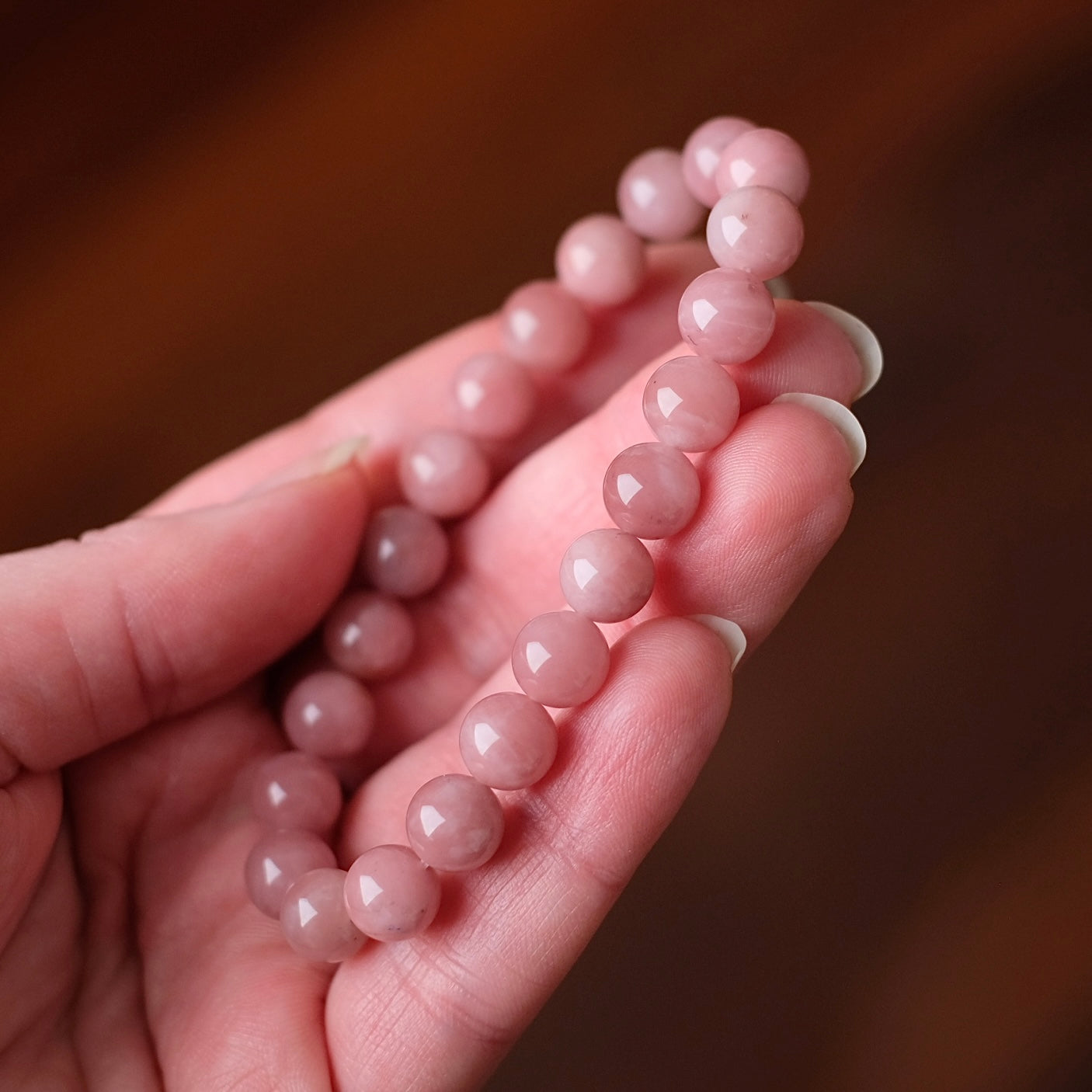 Guava Quartz Crystal Bracelet | Rare Pink Quartz Bracelet