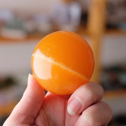 Orange Calcite Sphere | Calcite Crystal Sphere