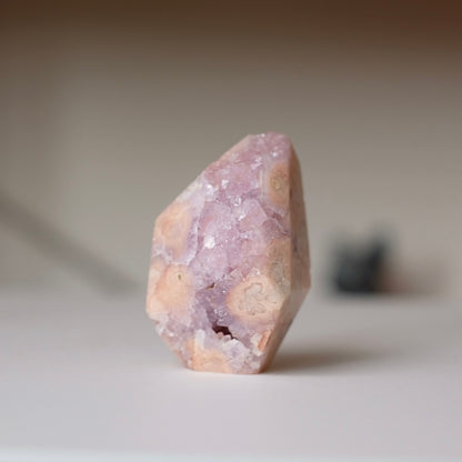 Amethyst + Pink Flower Agate | Flower Agate Crystal Freeform