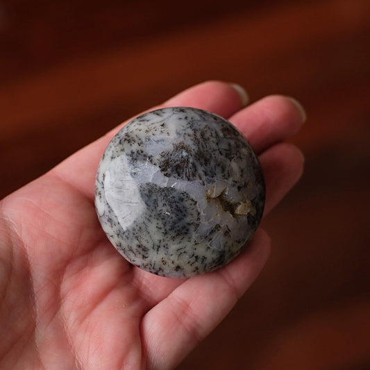 Merlinite Palm Stone | Dendritic Opal Palmstone