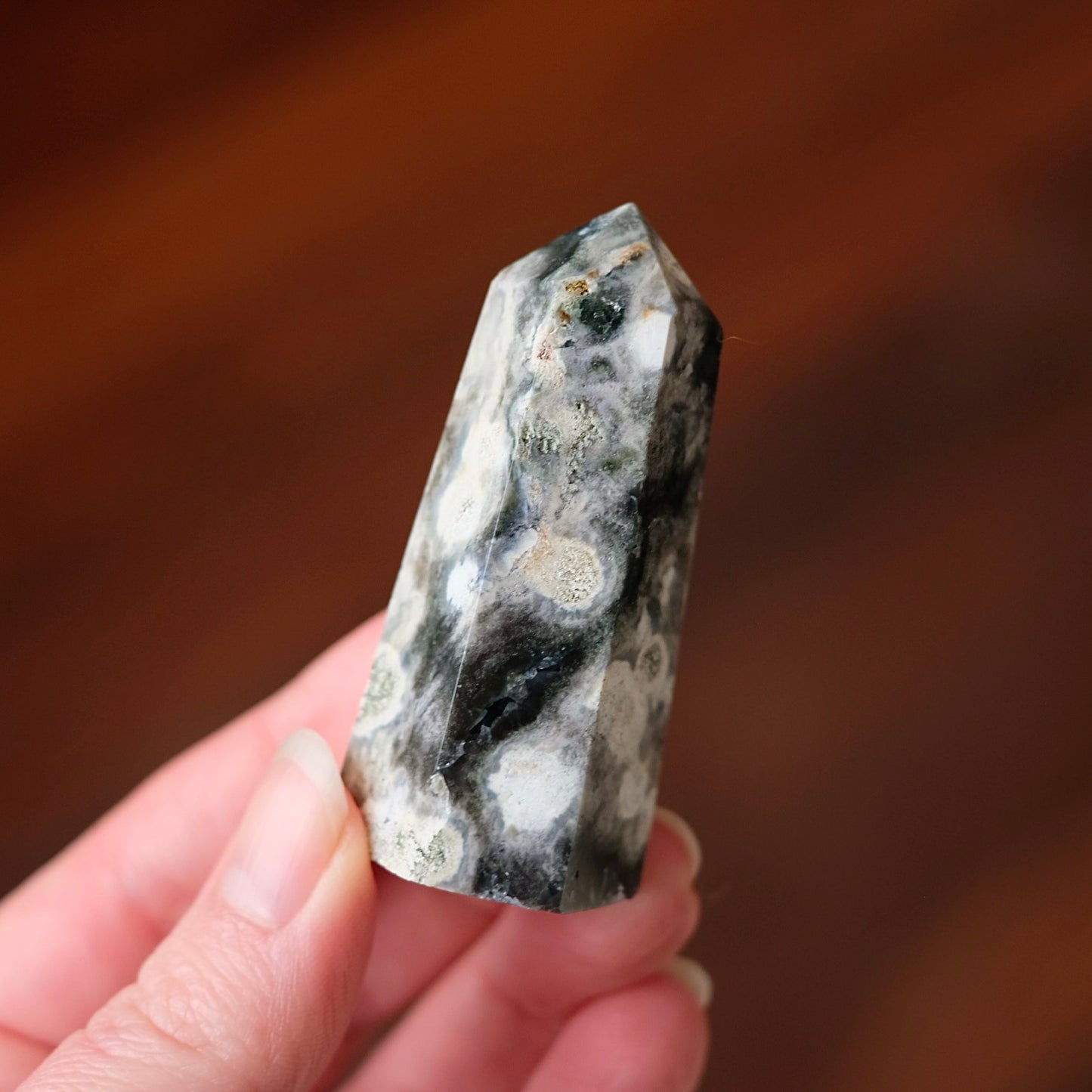 Stormy Skies Ocean Jasper Point | 6th Vein OJ Crystal Tower
