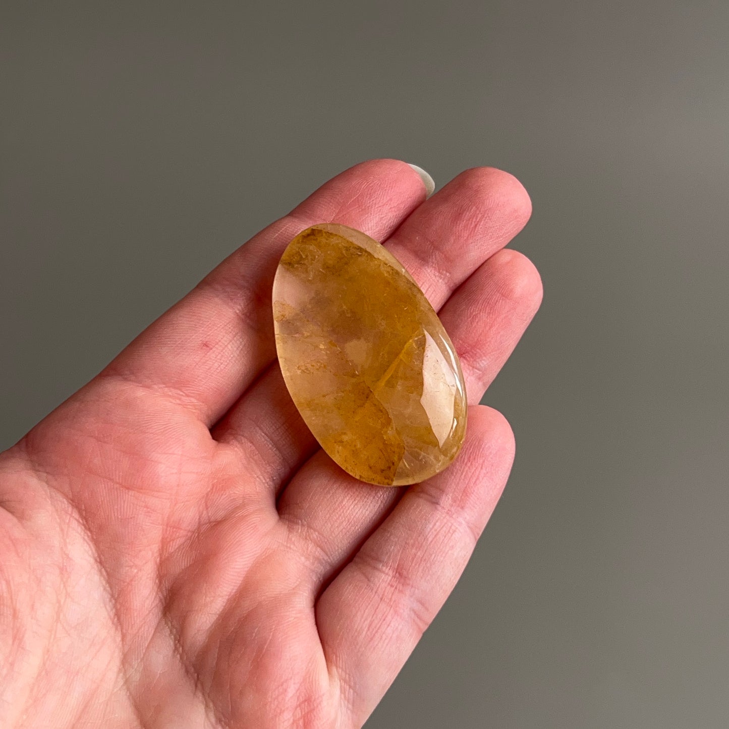 Golden Healer Quartz Palm | Golden Healer Crystal Palmstone