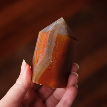 Carnelian Tower | Striped Carnelian Crystal Point