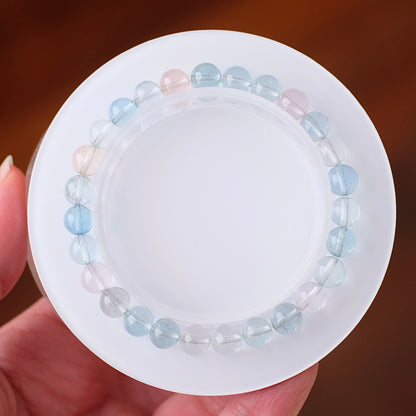 Morganite & Aquamarine Bracelet | Crystal Stretch Bracelet