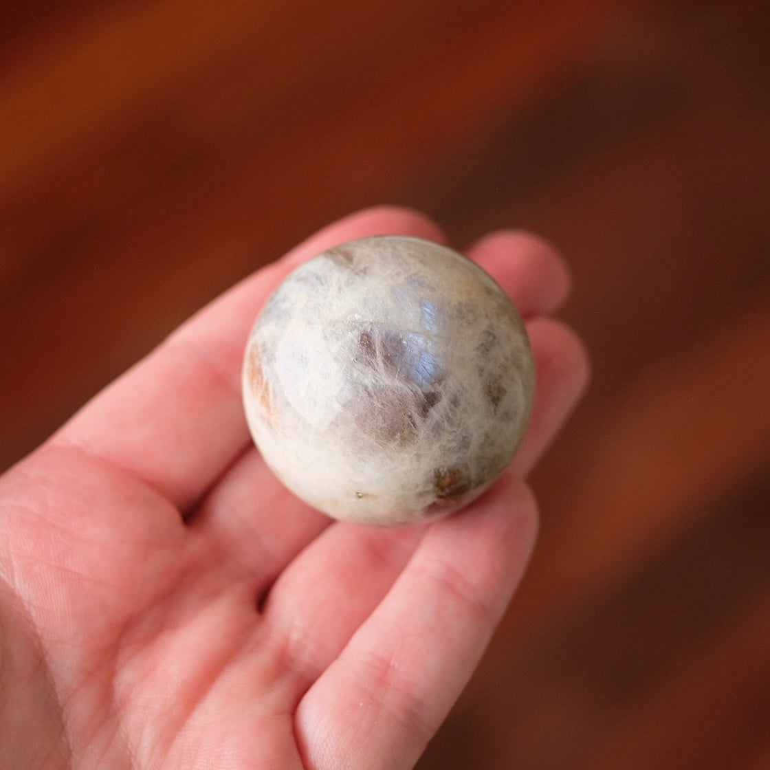 Sunstone & Moonstone Sphere | Flashy Blue Moonstone Crystal Sphere