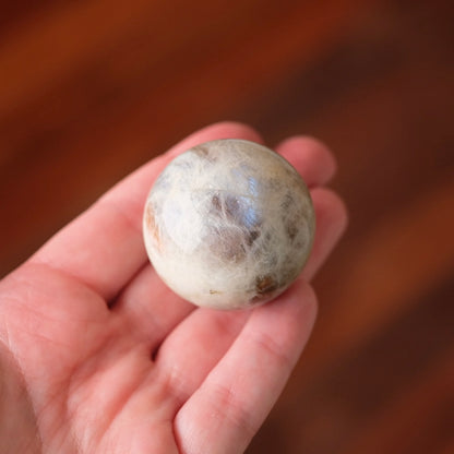 Sunstone & Moonstone Sphere | Flashy Blue Moonstone Crystal Sphere