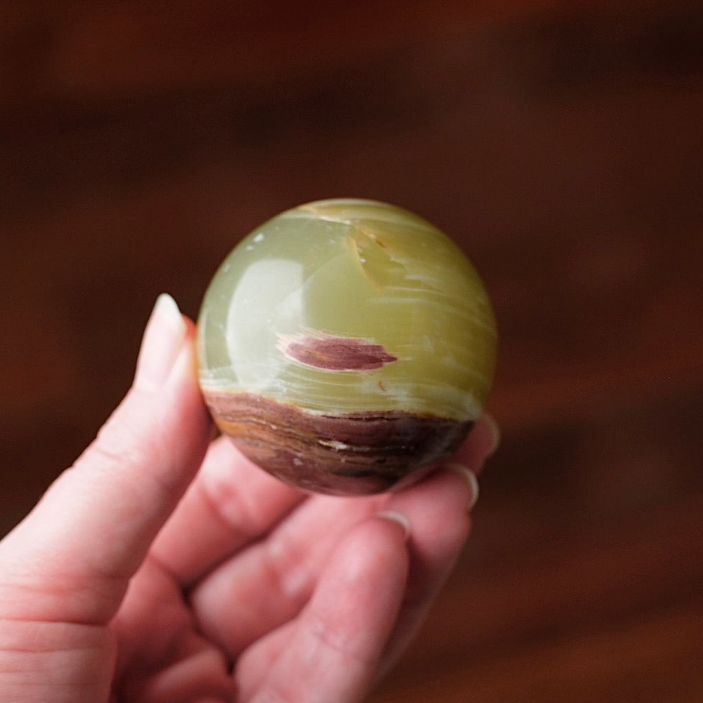 Green Calcite Sphere | Green Onyx Crystal Sphere