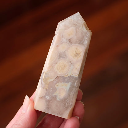 Flower Agate Point | Cherry Blossom Agate Crystal Tower