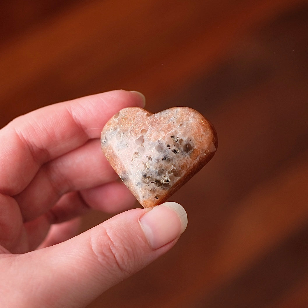 Glittery Sunstone Heart | Sunstone Crystal Heart