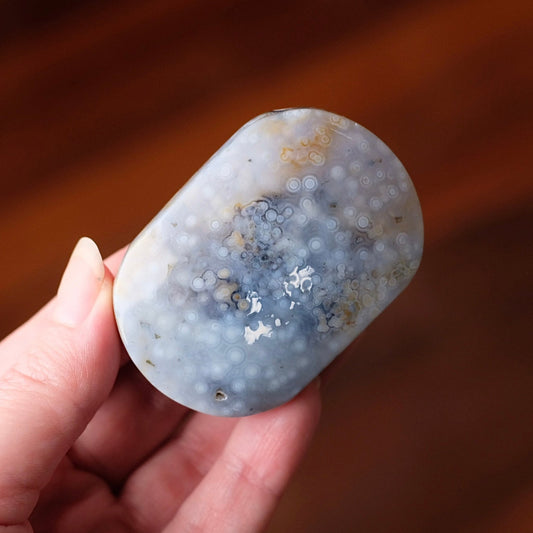 Ocean Jasper Palm | Blue Ocean Jasper Crystal Palmstone
