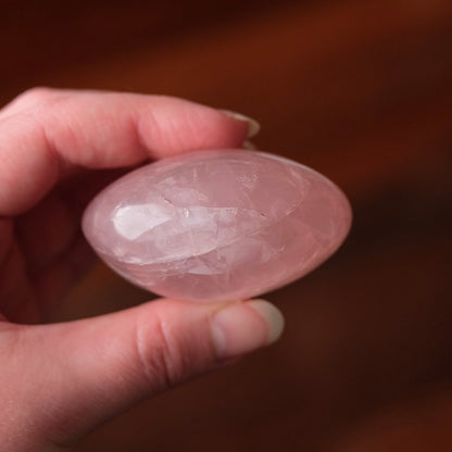 Gemmy Rose Quartz Palm | Rose Quartz Crystal Palmstone