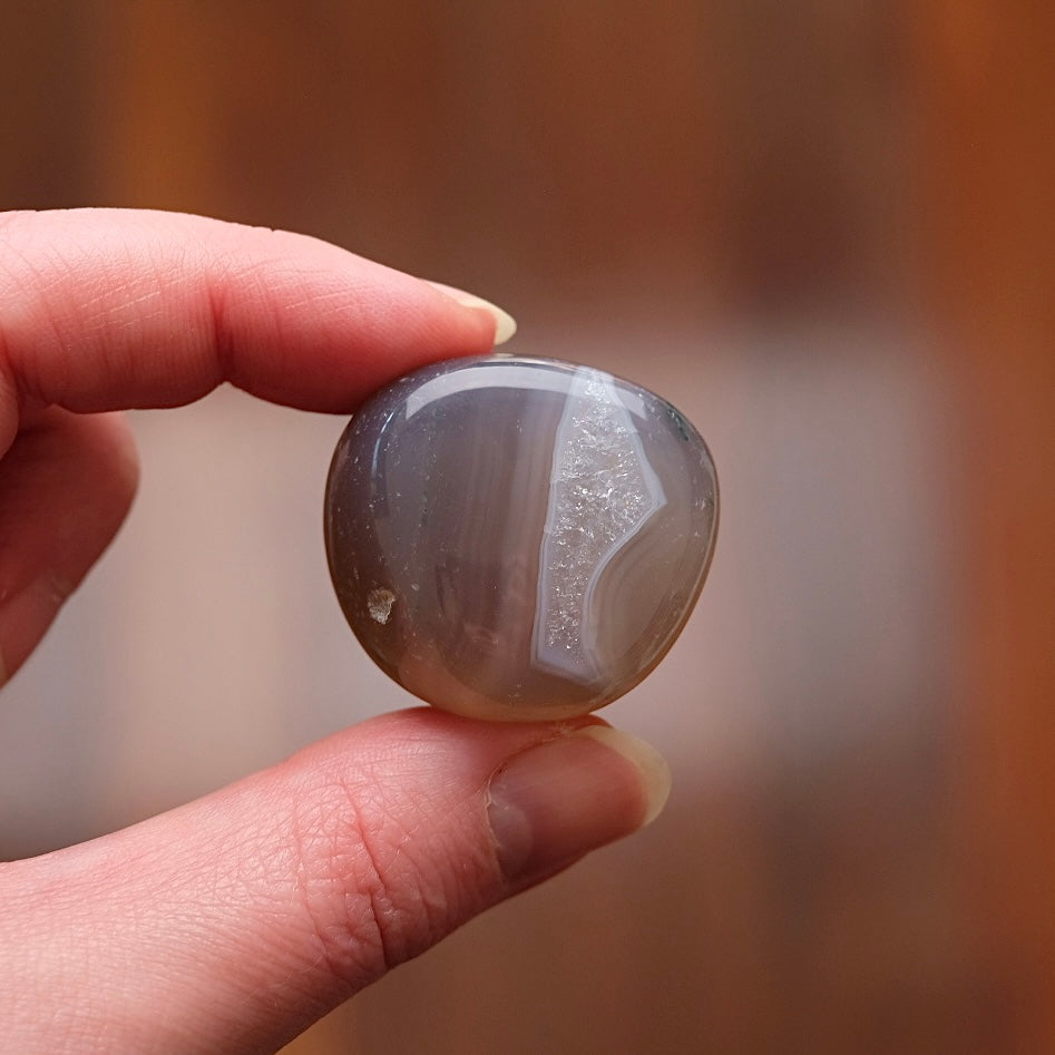 Agate Pocket Stone | Quartz + Agate Crystal Tumble