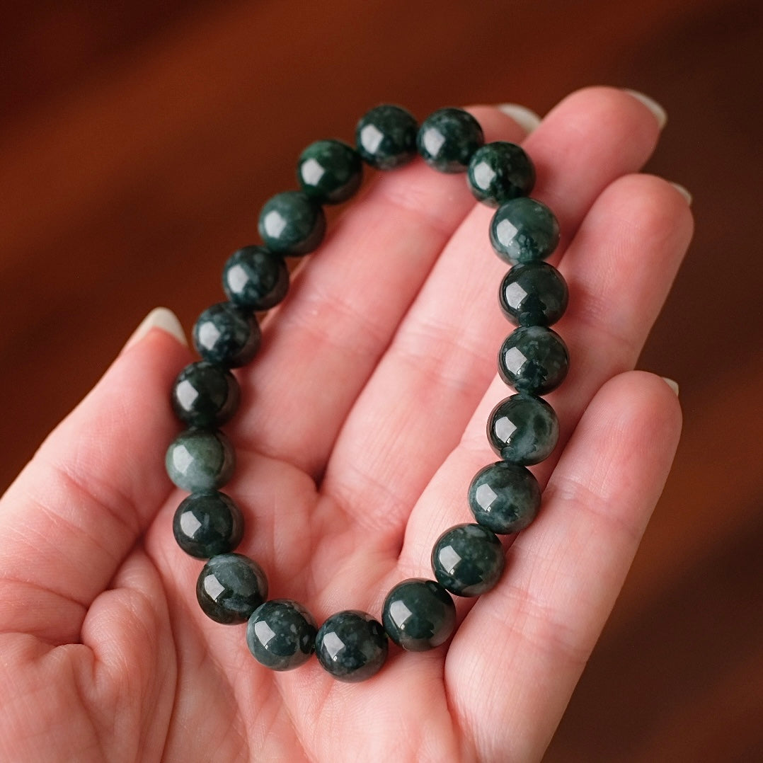 Guatemalan Blue Jadeite Bracelet | Jade Crystal Stretch Bracelet