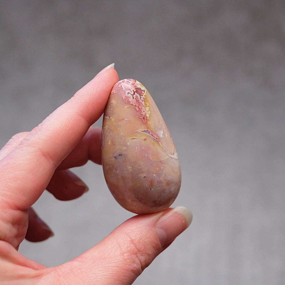 Pink Ocean Jasper Palm | OJ Crystal Pocket Stone