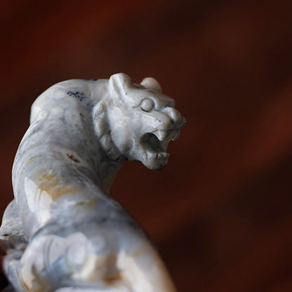 Ocean Jasper Tiger Carving | Tiger Figure Statue
