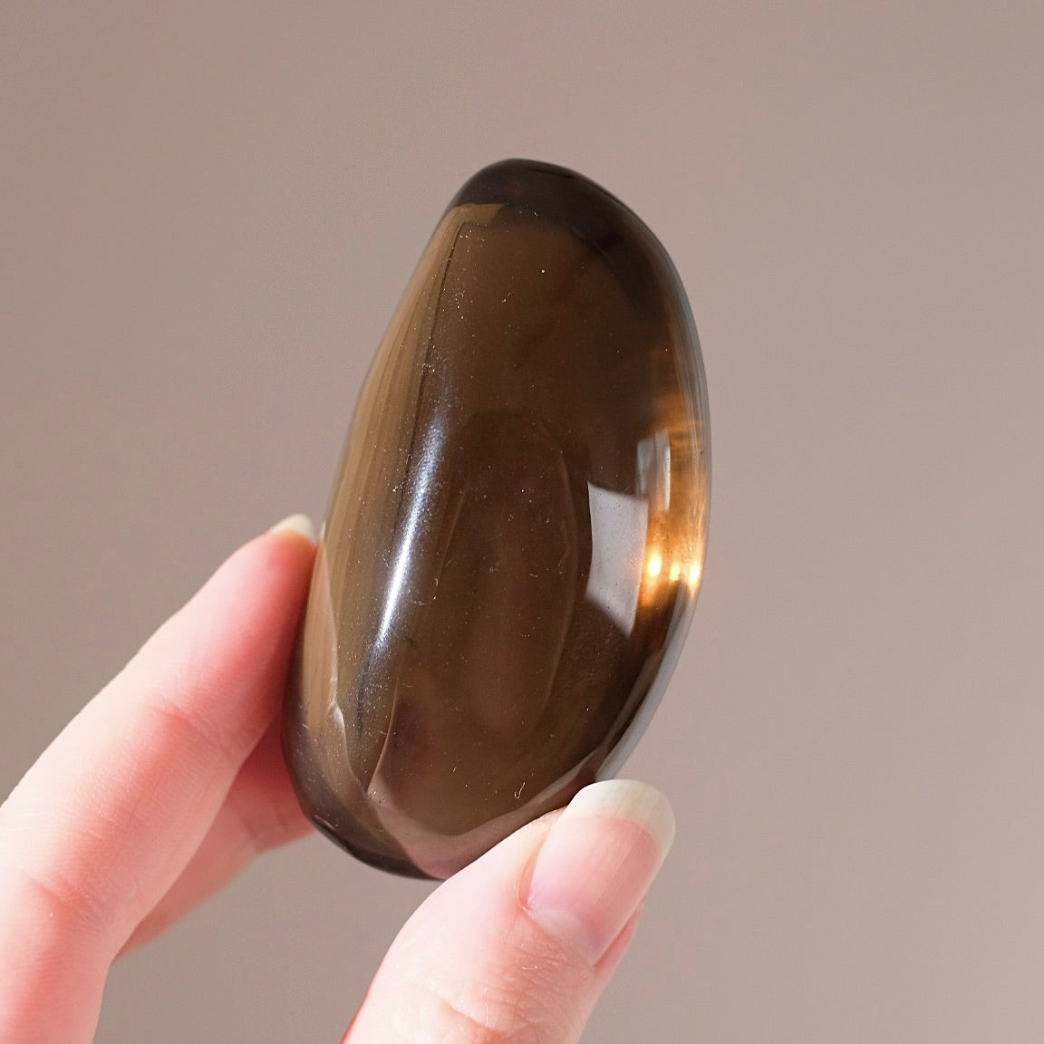 Rare Smokey Citrine Palm with Star Asterism | Crystal Palmstone