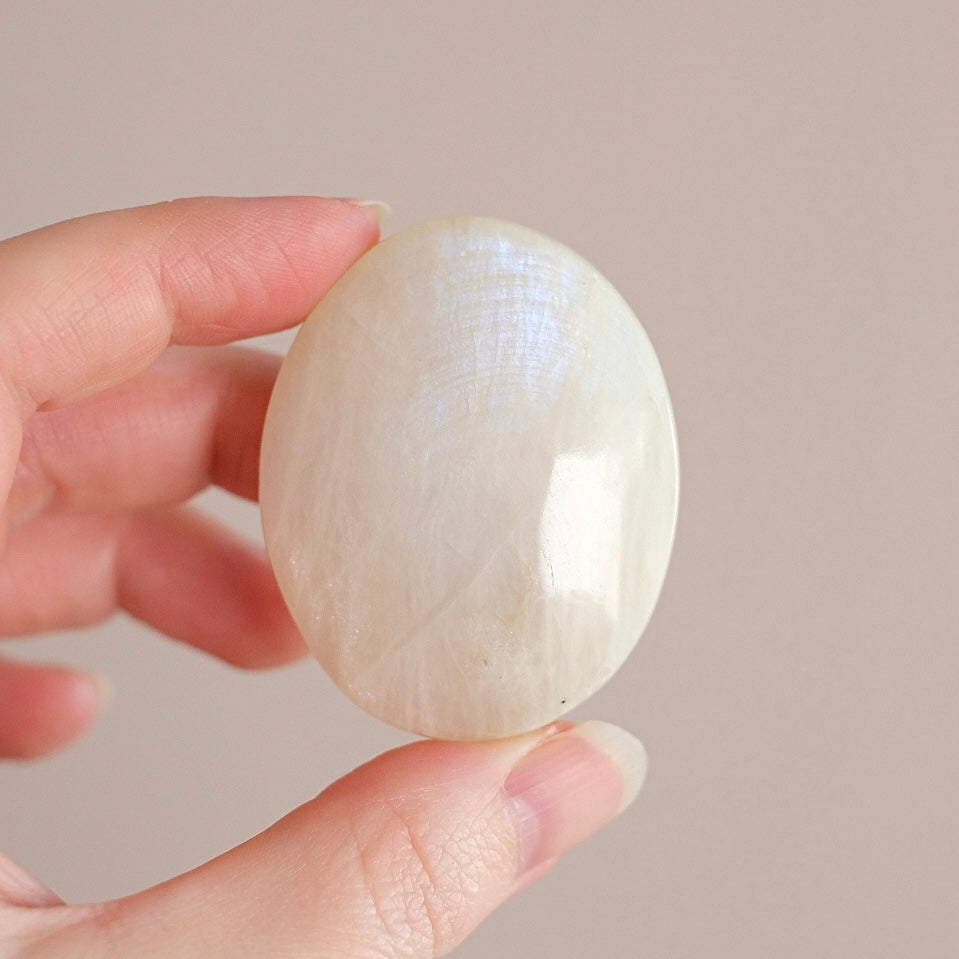 Moonstone Palm | Blue Flash Moonstone Crystal Palmstone