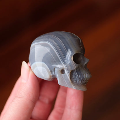 Banded Agate Crystal Skull | Quartz Skull Crystal