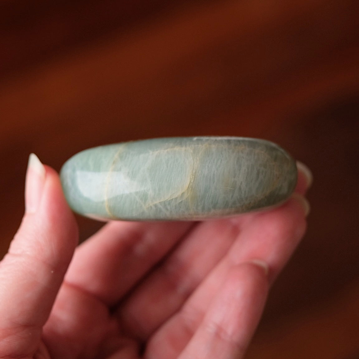 Garnierite Palm | Green Moonstone Crystal Palm Stone