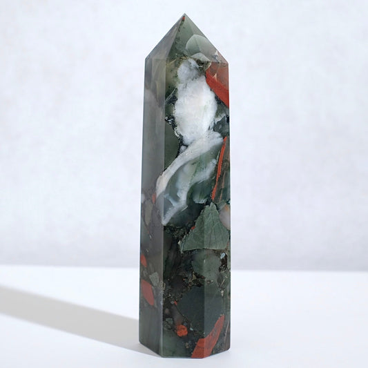 African Bloodstone Tower | Seftonite Bloodstone Crystal Point