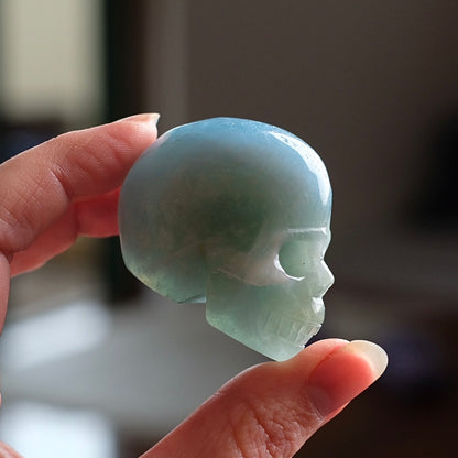 Rare Aquamarine Skull | Blue Aquamarine Crystal Skull