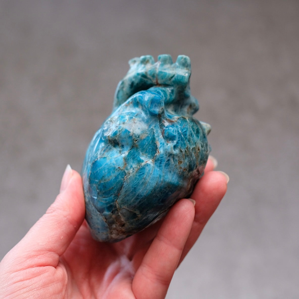 Apatite Anatomical Heart Carving | Human Crystal Heart