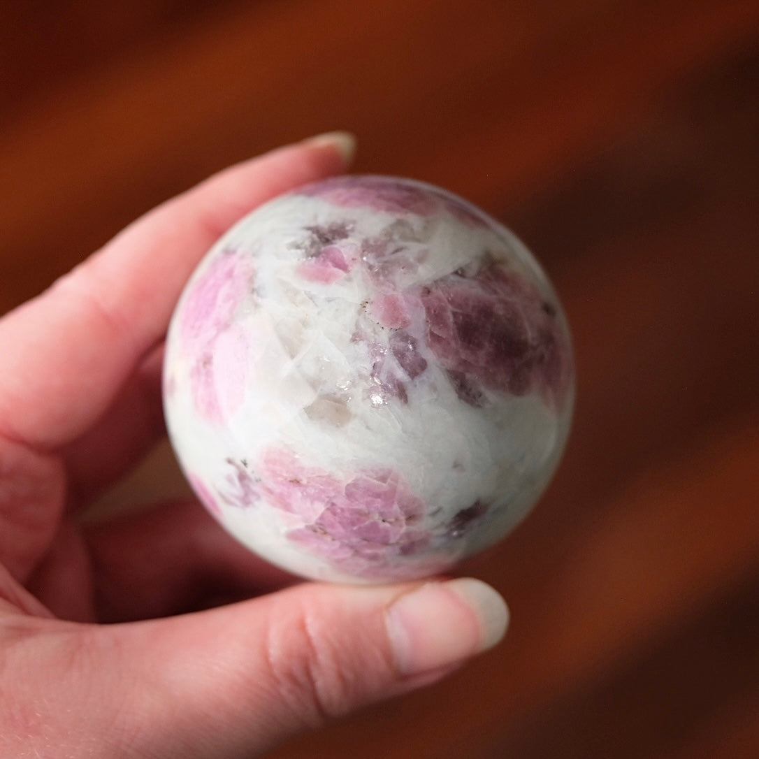 Pink Tourmaline + Lepidolite Sphere | Unicorn Stone Crystal Sphere