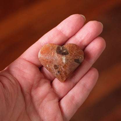 Glittery Sunstone Heart | Sunstone Crystal Heart