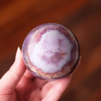 Silky Fluorite Sphere | Banded Fluorite Crystal Sphere