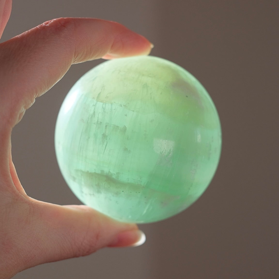 Pistachio Calcite Crystal Sphere | Pretty Ocean Aqua Calcite Sphere ...