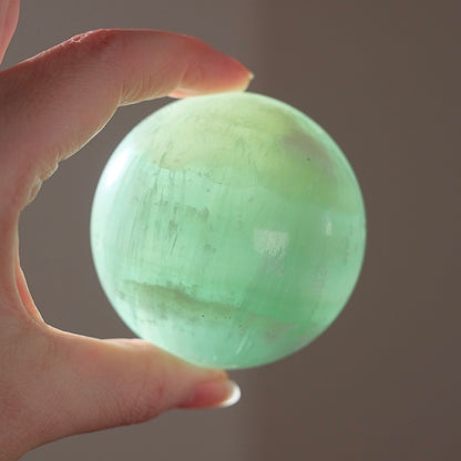 Pistachio Calcite Sphere | Green Calcite Crystal Sphere