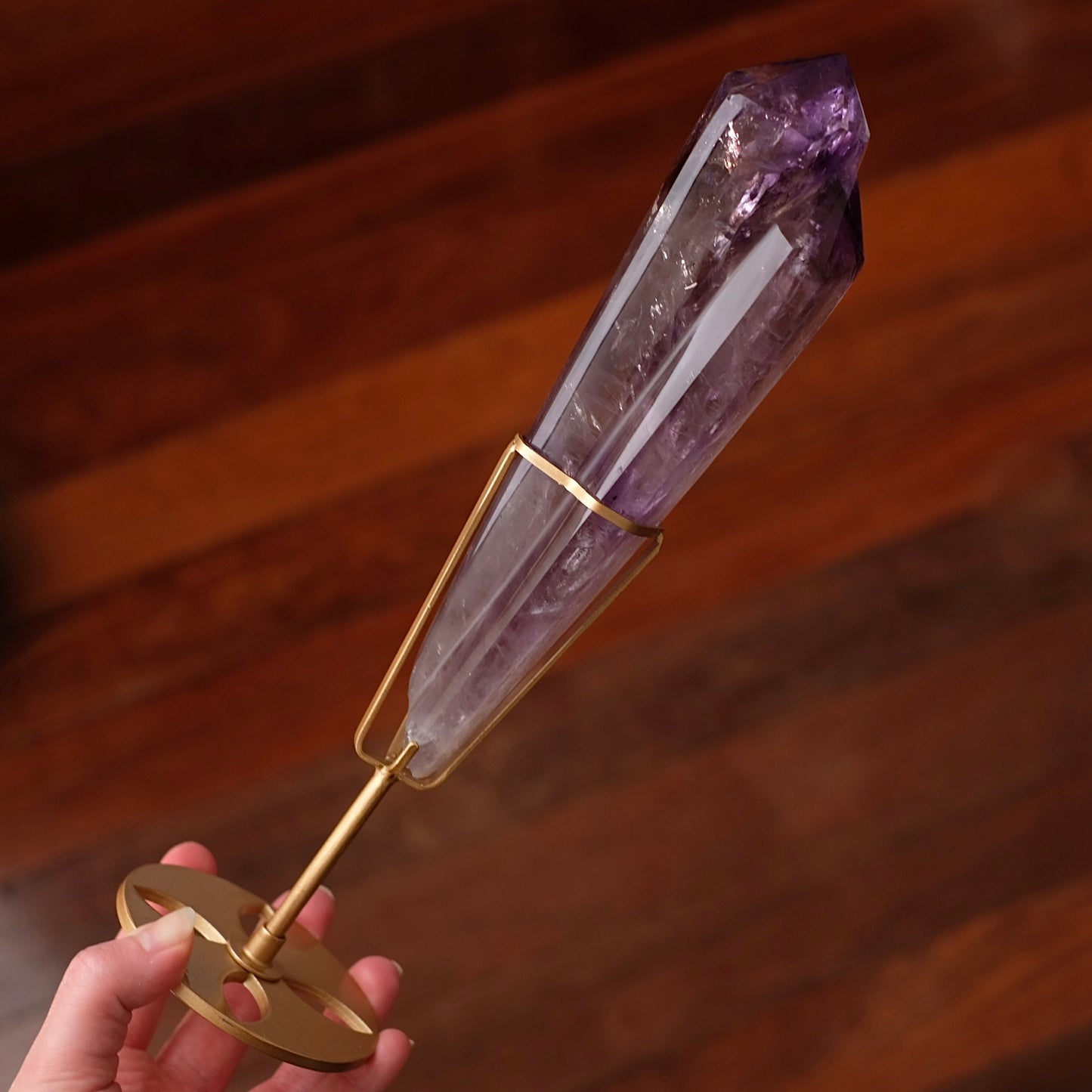 Amethyst Wand + Stand | Polished Amethyst Statement Crystal