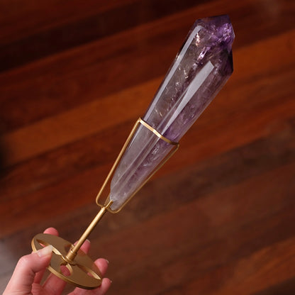 Amethyst Wand + Stand | Polished Amethyst Statement Crystal
