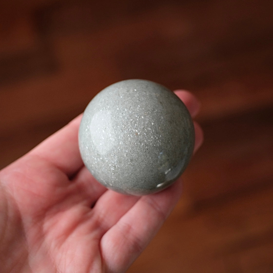 Silver Aventurine Sphere | Sage Mica Crystal Sphere
