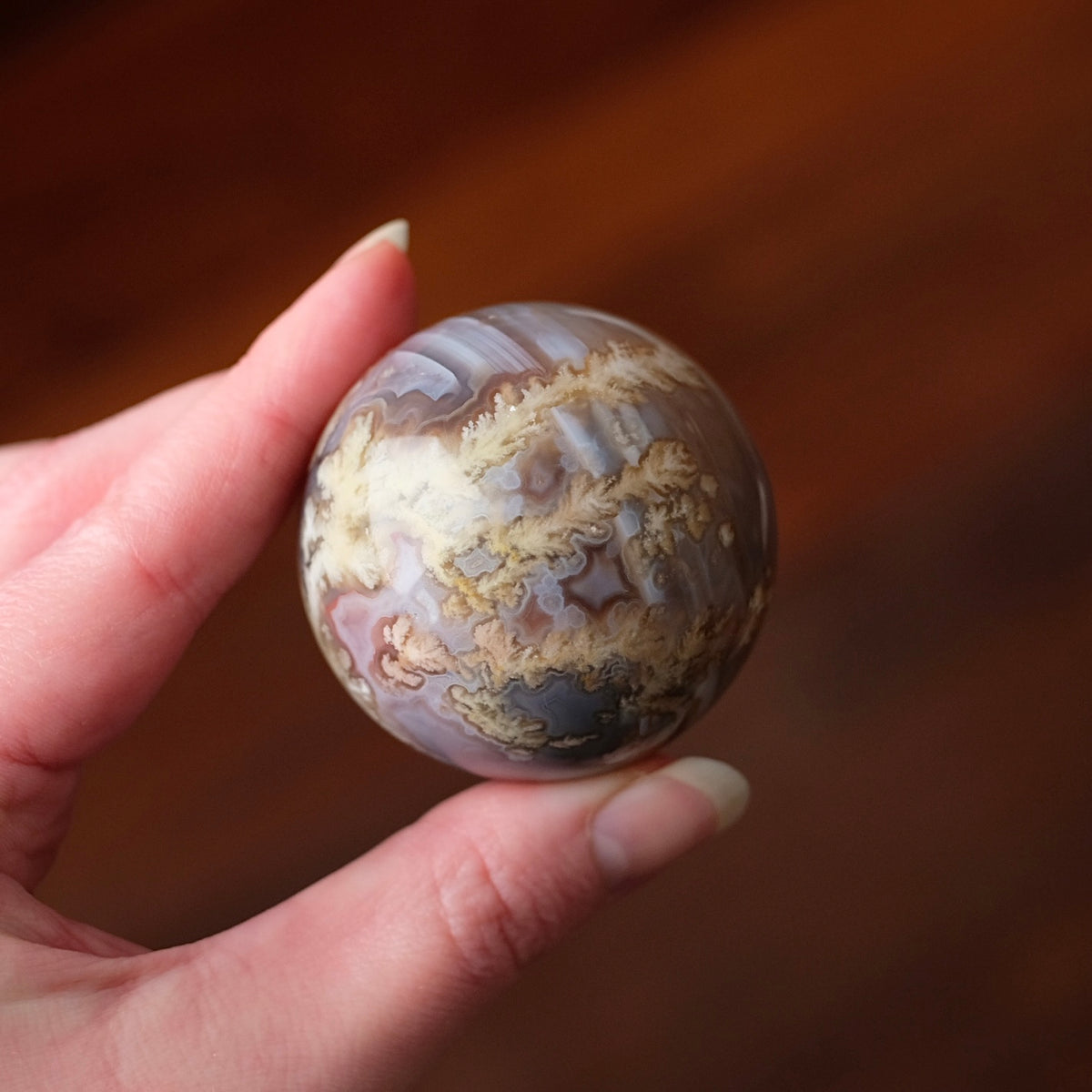 Swazi Agate Sphere | Mozambique Moss Agate Crystal Sphere