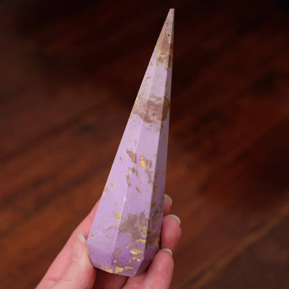 Set : Phosphosiderite & Bumblebee Jasper Prism Point | Crystal Diamond Display