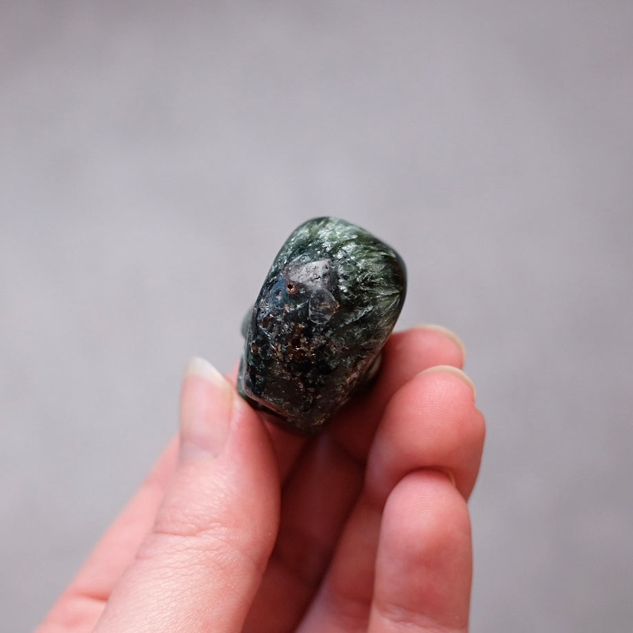 Seraphinite Crystal Skull | Rare Skull Carving