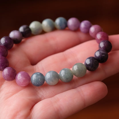 Ruby & Sapphire Bracelet | OOAK Ruby Crystal Stretch Bracelet