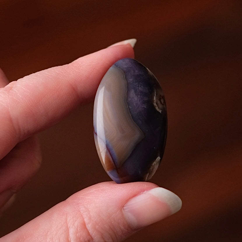 Blue Flower Agate Pocket Stone | Mini Flower Agate Crystal
