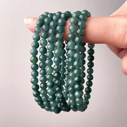 Guatemalan Blue Jadeite Bracelet | Blue Jade Crystal Stretch Bracelet
